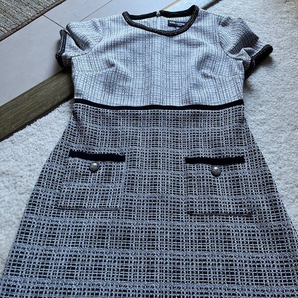 NWOT Karl Lagerfeld Casual Tweed Pencil Dress Size 10 - Picture 3 of 14